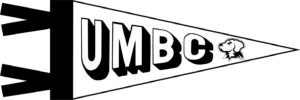 UMBC Pennant with dog head